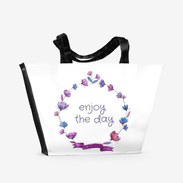 Пляжная сумка «Цветочный венок Enjoy the day»