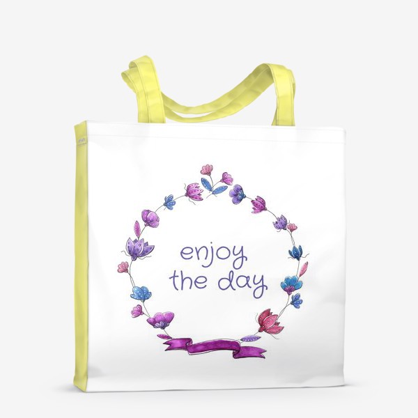 Сумка-шоппер «Цветочный венок Enjoy the day»