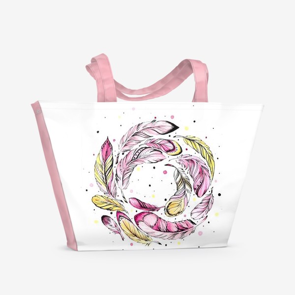 Пляжная сумка «Розовые перышки»