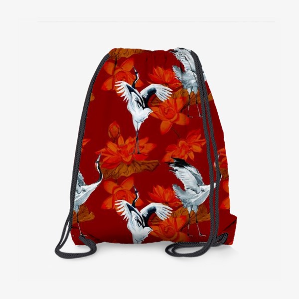 Рюкзак «Узор из цветов с Журавлями»