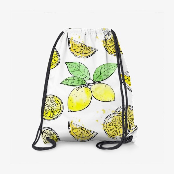 Рюкзак «Лимоны. Акварельный узор 1»