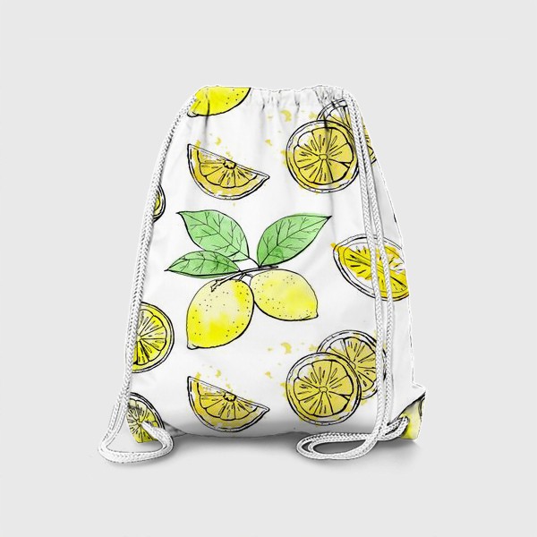 Рюкзак «Лимоны. Акварельный узор 1»