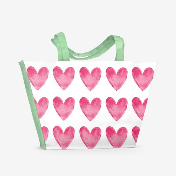 Пляжная сумка «Акварельные сердца»