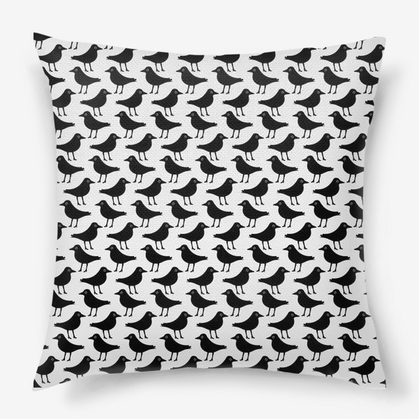 Подушка «Черно-белые птички»