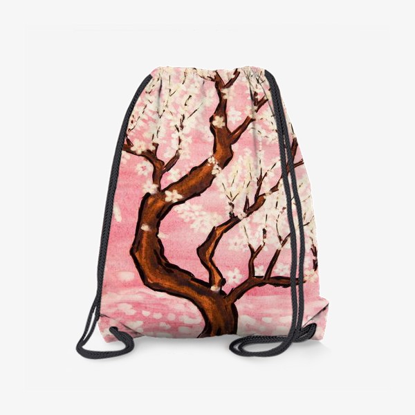 Рюкзак «Белое цветущее дерево на розовом фоне»