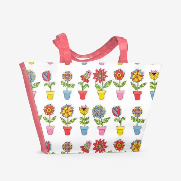Пляжная сумка «Цветочные горшки»