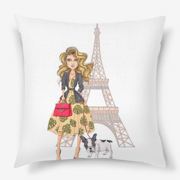 Подушка «Девушка в Париже»