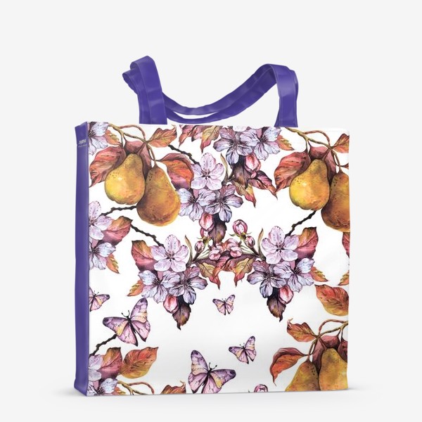 Сумка-шоппер «Груша и бабочки\Pear and butterflies\Boho style\Бохо»