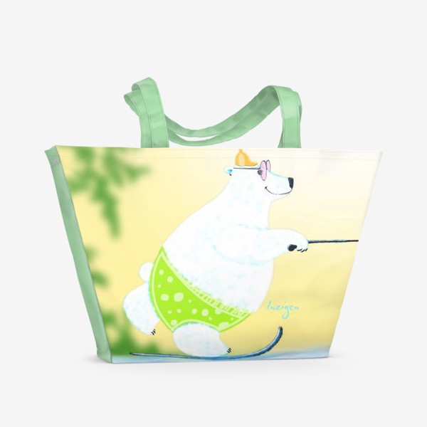 Пляжная сумка «Белый медведь в отпуске»