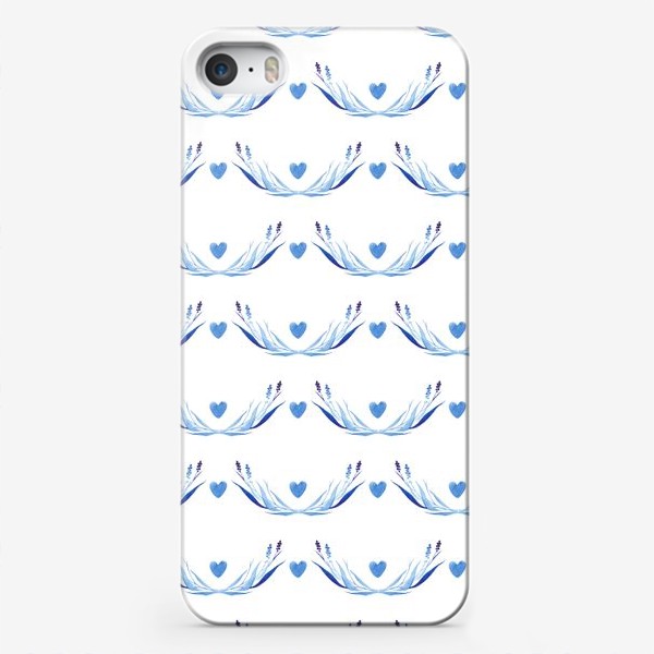 Чехол iPhone «Голубые ветки акварель»