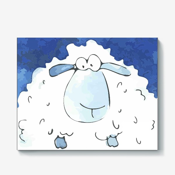 Холст «Кудрявая белая овечка»
