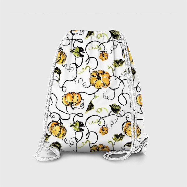 Рюкзак «Акварельные тыквы на белом фоне»