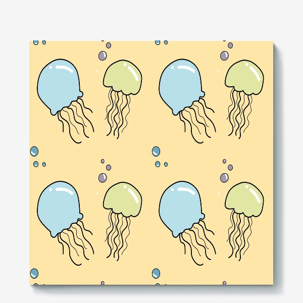 Холст «Паттерн с медузами»