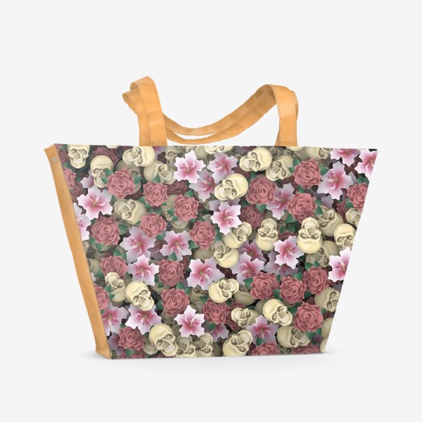 Пляжная сумка «Цветочки-черепочки»