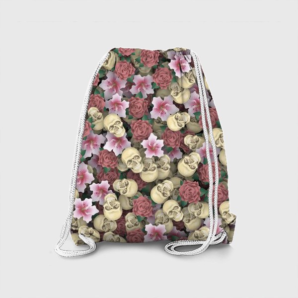 Рюкзак «Цветочки-черепочки»