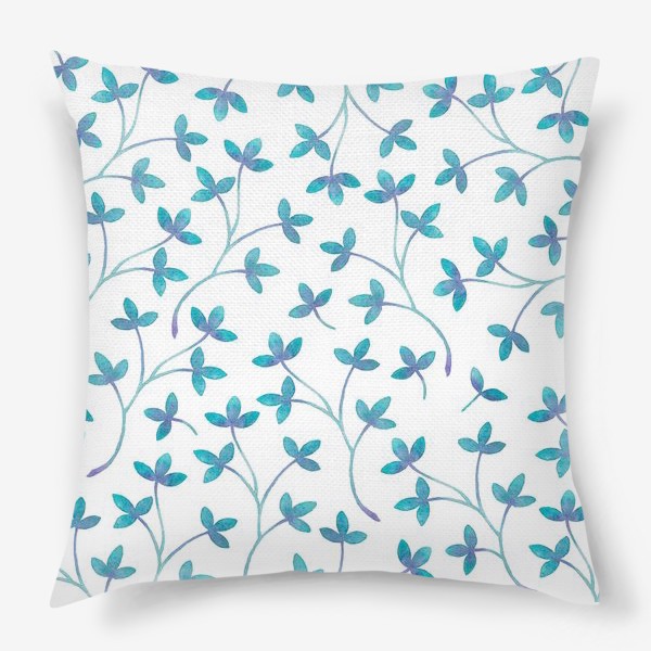Подушка «синие листья»
