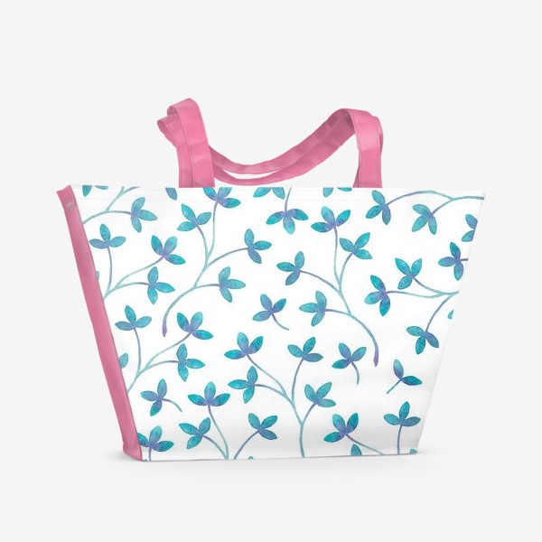 Пляжная сумка «синие листья»