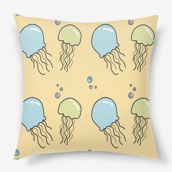 Подушка «Паттерн с медузами»