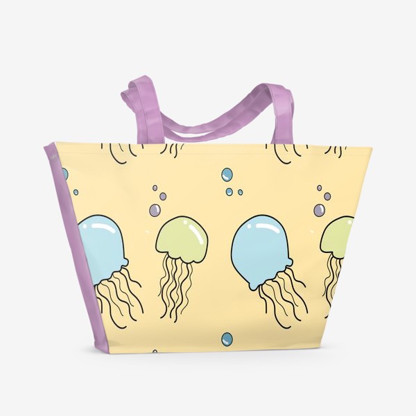 Пляжная сумка &laquo;Паттерн с медузами&raquo;
