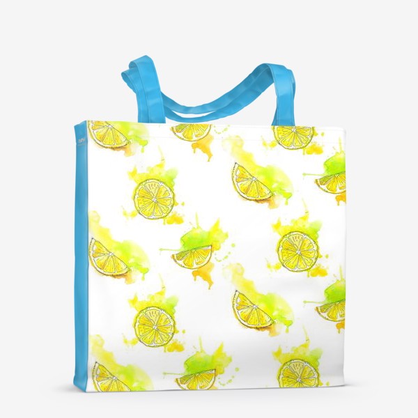 Сумка-шоппер «Лимоны, Лимонный паттерн»