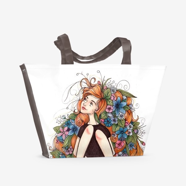 Пляжная сумка «Весна в голове»