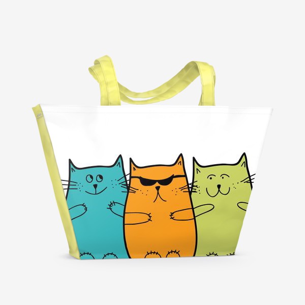 Пляжная сумка «Лето, пляж, коты»