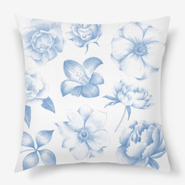 Подушка «Blue flowers»