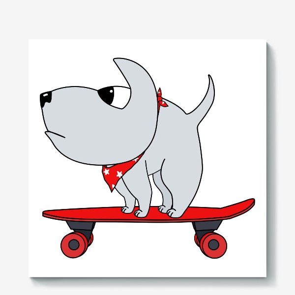 Холст «Пёс на скейте»