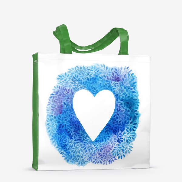 Сумка-шоппер «Синее акварельное сердце»