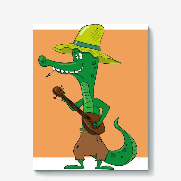 Холст «Крокодил с банджо»