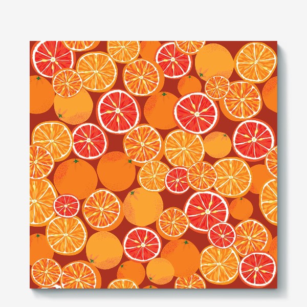 Холст «Апельсины на красном»
