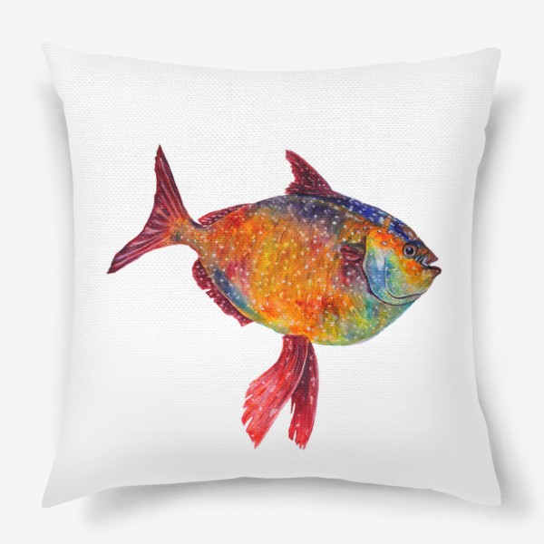 Подушка «Акварельная оранжевая рыбка»