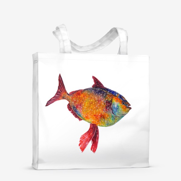 Сумка-шоппер «Акварельная оранжевая рыбка»