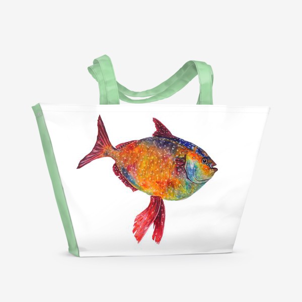 Пляжная сумка «Акварельная оранжевая рыбка»