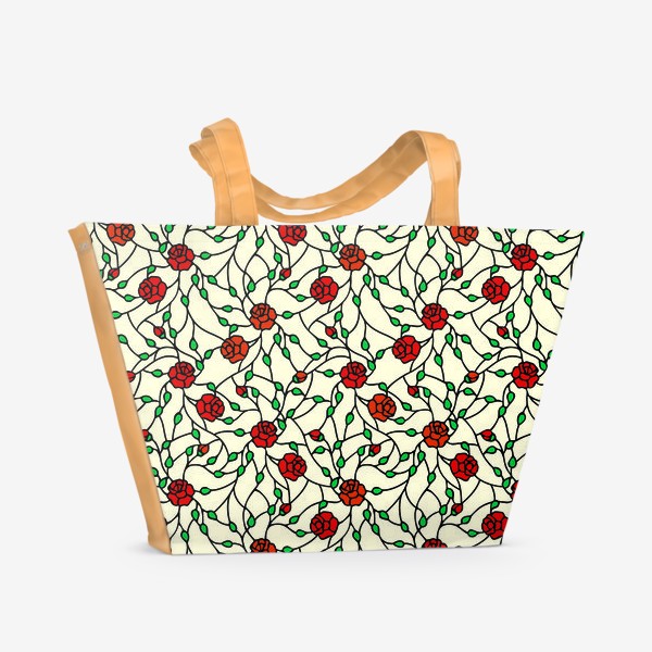 Пляжная сумка «Красные розы»