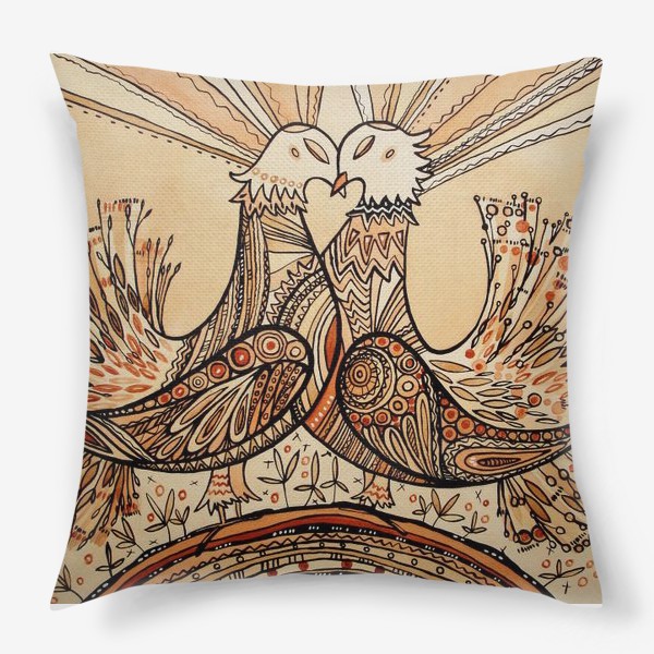 Подушка «Любовь и голуби»