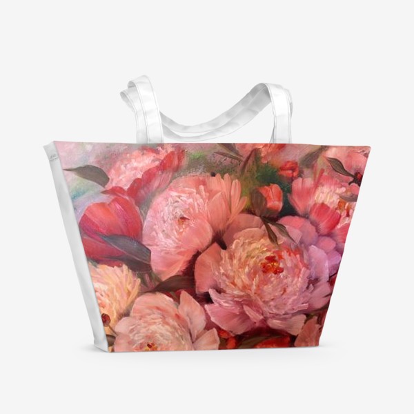 Пляжная сумка &laquo;Розовые пионы&raquo;