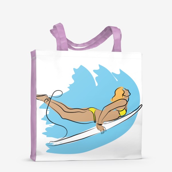 Сумка-шоппер «Девушка серфер ловит волну»