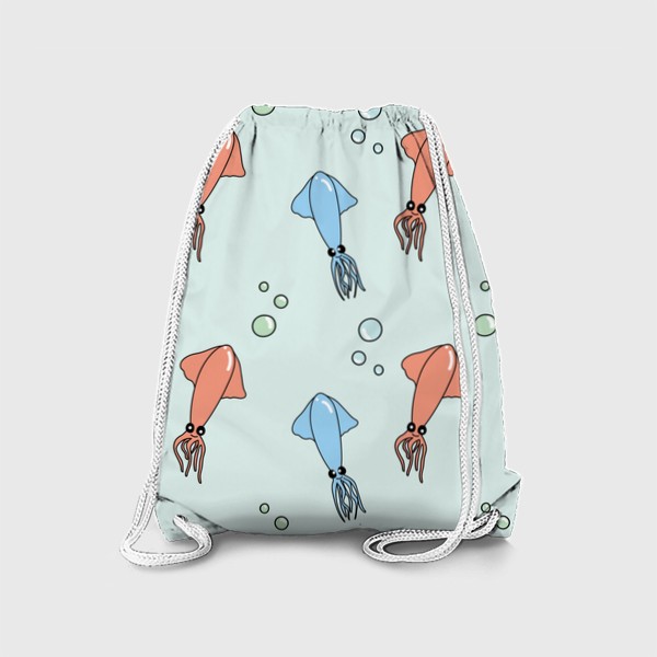 Рюкзак «Паттерн с кальмарами на голубом»