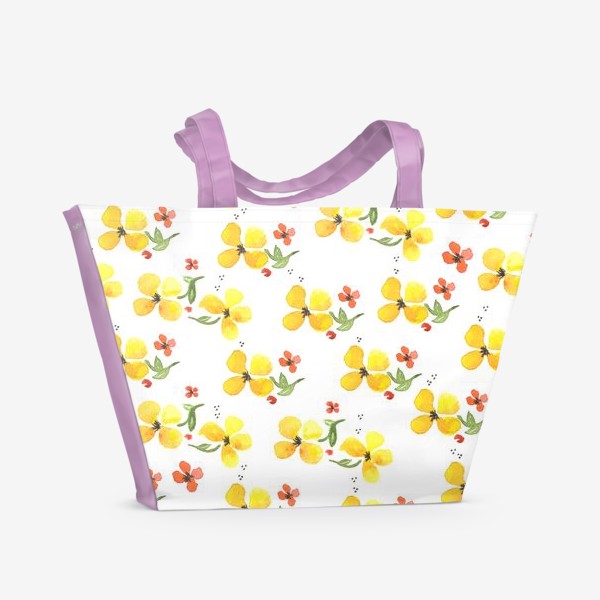 Пляжная сумка «Жёлтый цветочный узор»
