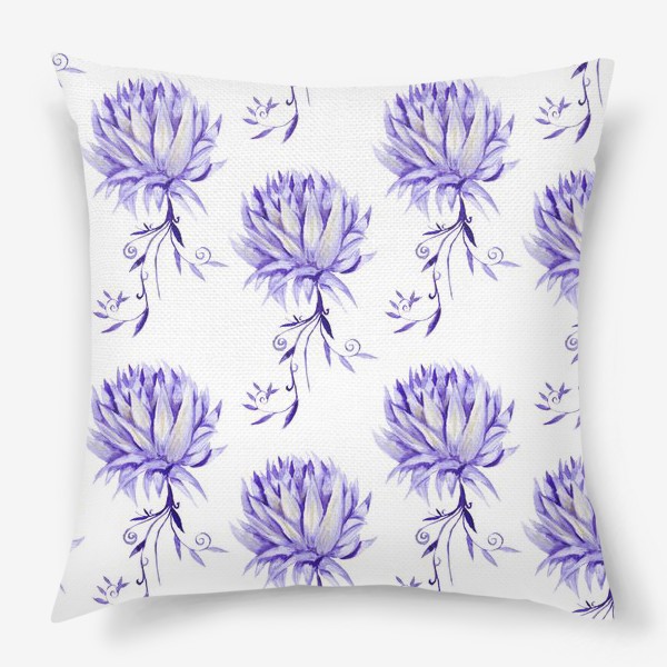Подушка «Фиолетовые готические цветы с завитушками»