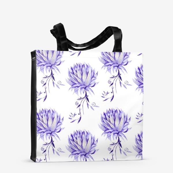 Сумка-шоппер «Фиолетовые готические цветы с завитушками»