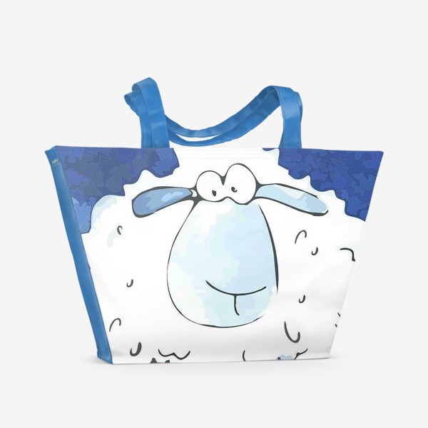Пляжная сумка «Кудрявая белая овечка»