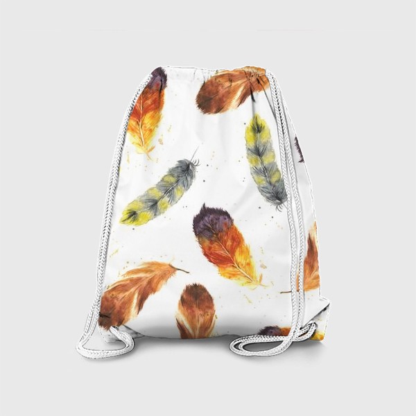 Рюкзак «Разноцветный узор из перьев»