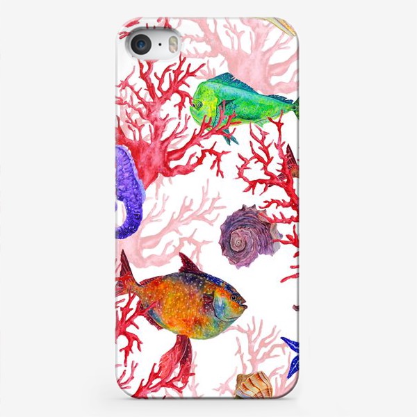 Чехол iPhone «Морские жители, кораллы и ракушки»