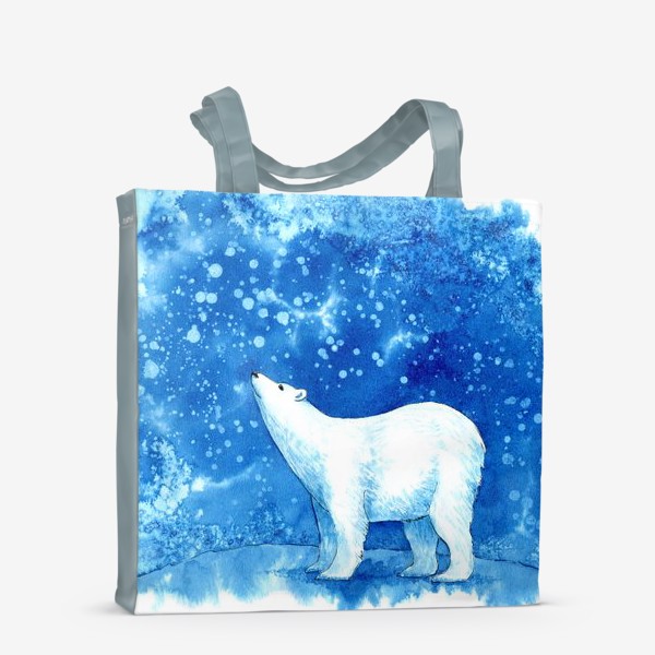 Сумка-шоппер «Полярный медведь и снежинки»