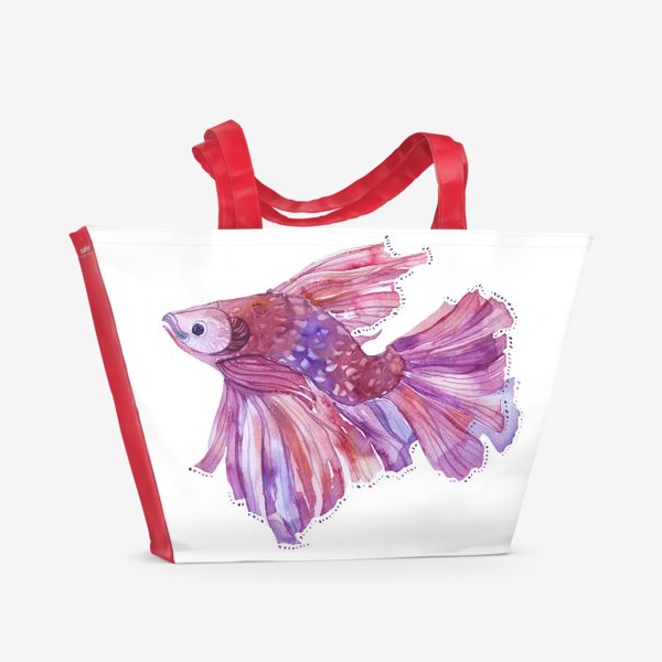 Пляжная сумка «Pink fight fish»