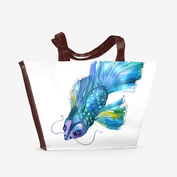 Пляжная сумка «Blue fight fish»