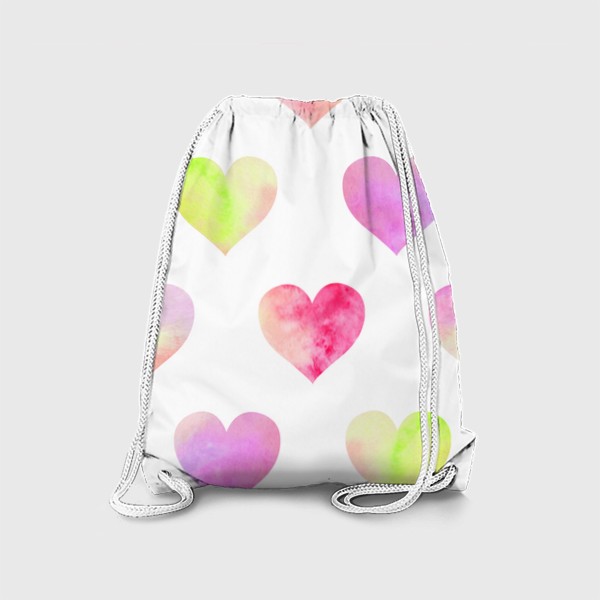 Рюкзак «Паттерн из разноцветных сердец»