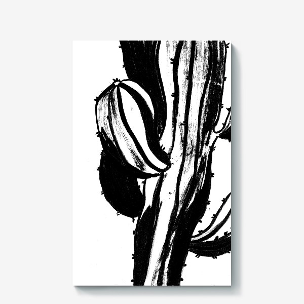 Холст «Черно-белый кактус/Black and White Cacti»